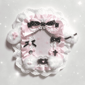 Lace Photocard Toploader Pink + Black