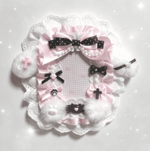 Lace Photocard Toploader Pink + Black